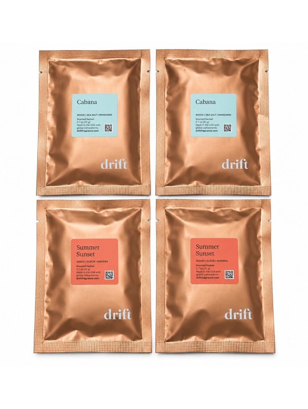 Drift Scented Sachets 4-Pack – Cabana & Summer Sunset – New Sealed